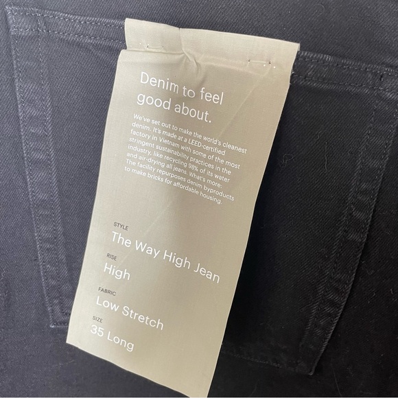 NEW WITH TAGS Everlane Black The Way-High Straight Leg Jean in Size 35 Long - Picture 8 of 9